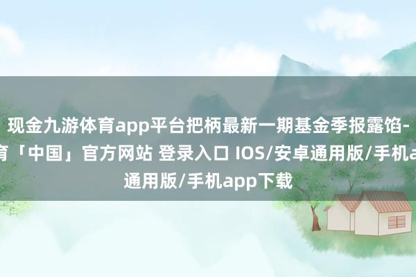 现金九游体育app平台把柄最新一期基金季报露馅-九游体育「中国」官方网站 登录入口 IOS/安卓通用版/手机app下载